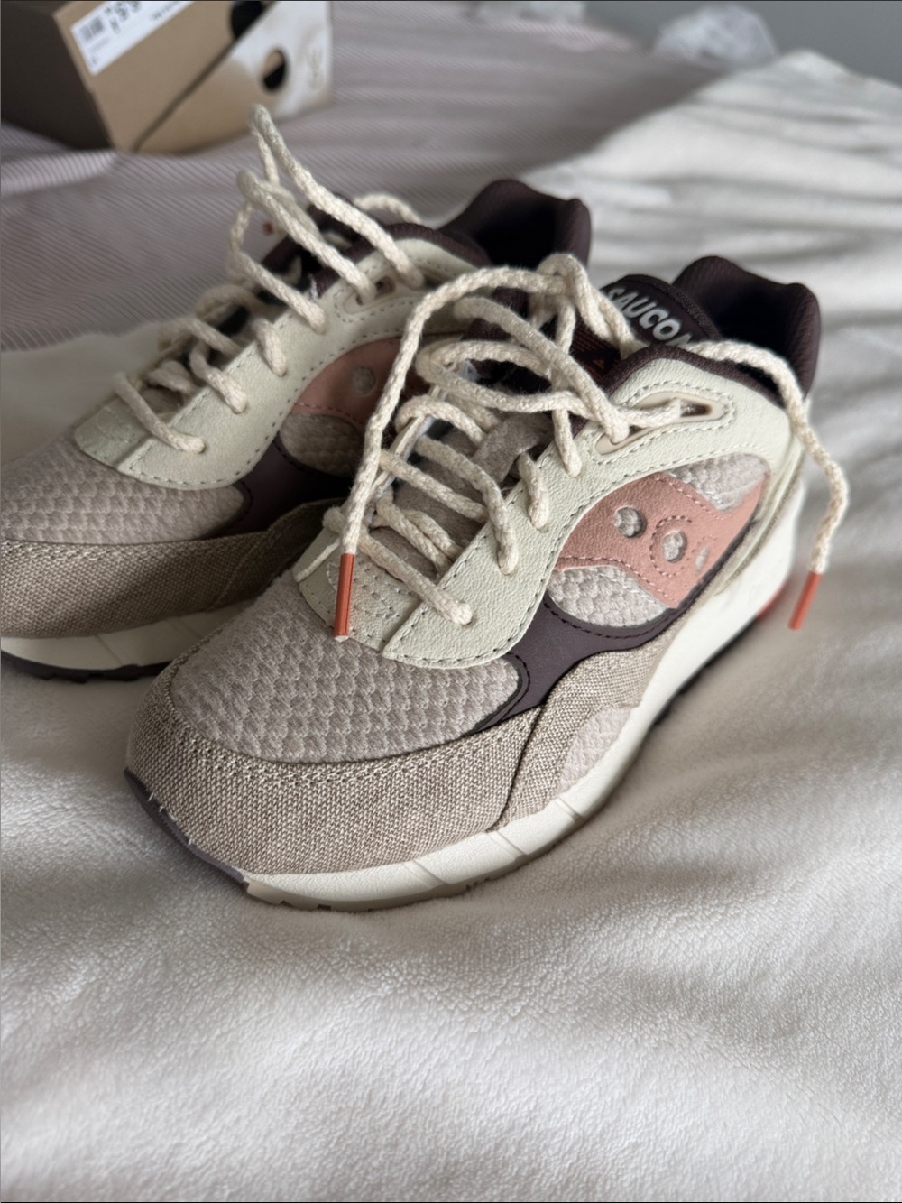 Saucony Kids Beige Pink Brown Accent Sneakers